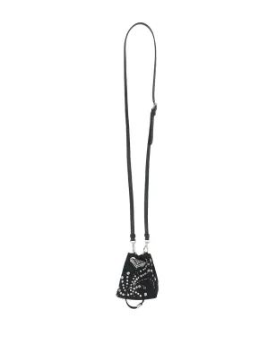 Prada ロゴアップリケ・スタッズ付き バケットバッグ - ブラック - サムネイル4