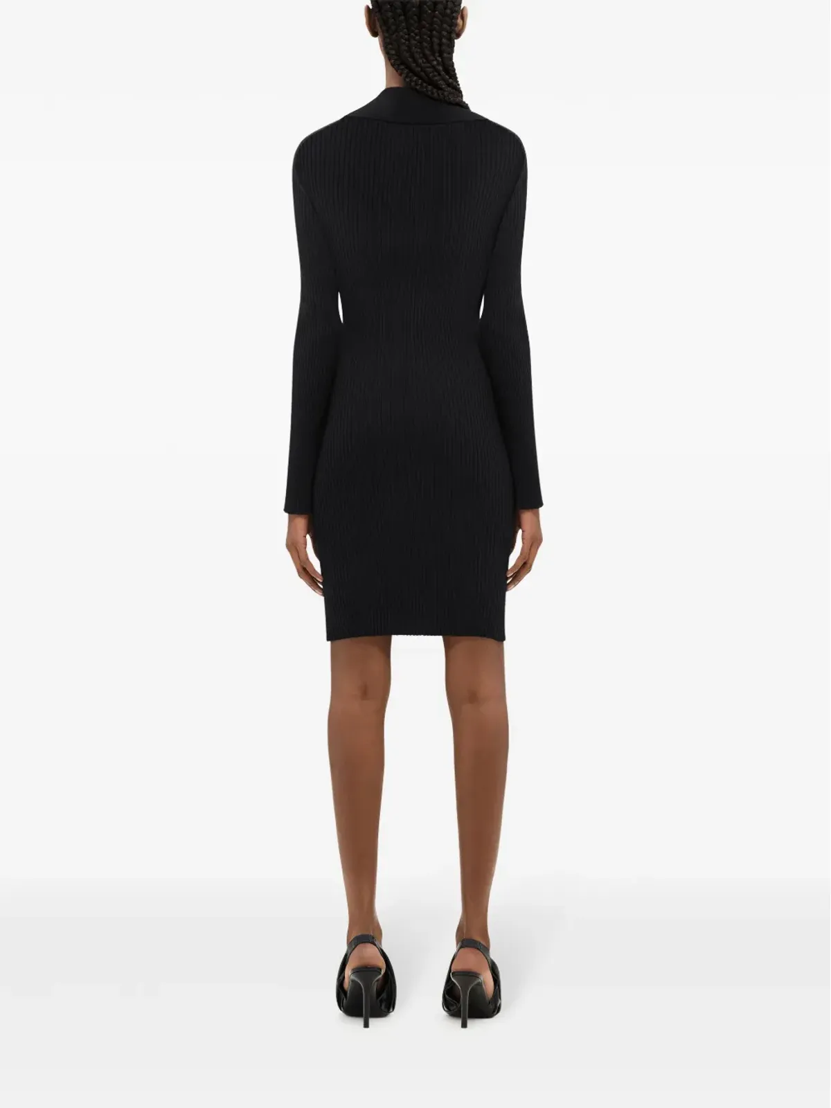 Courrèges カラーブロックリブニット ミニドレス - ブラウン - 画像4