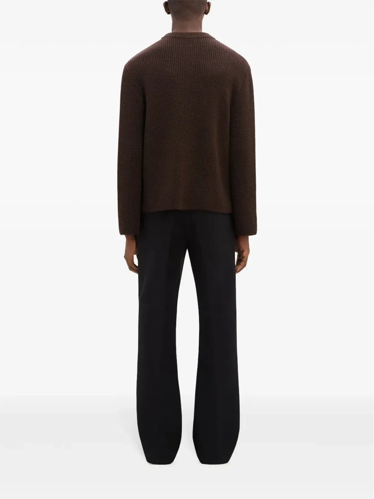 Courrèges ジップ付きリブ編みウールセーター - ブラウン - 画像5