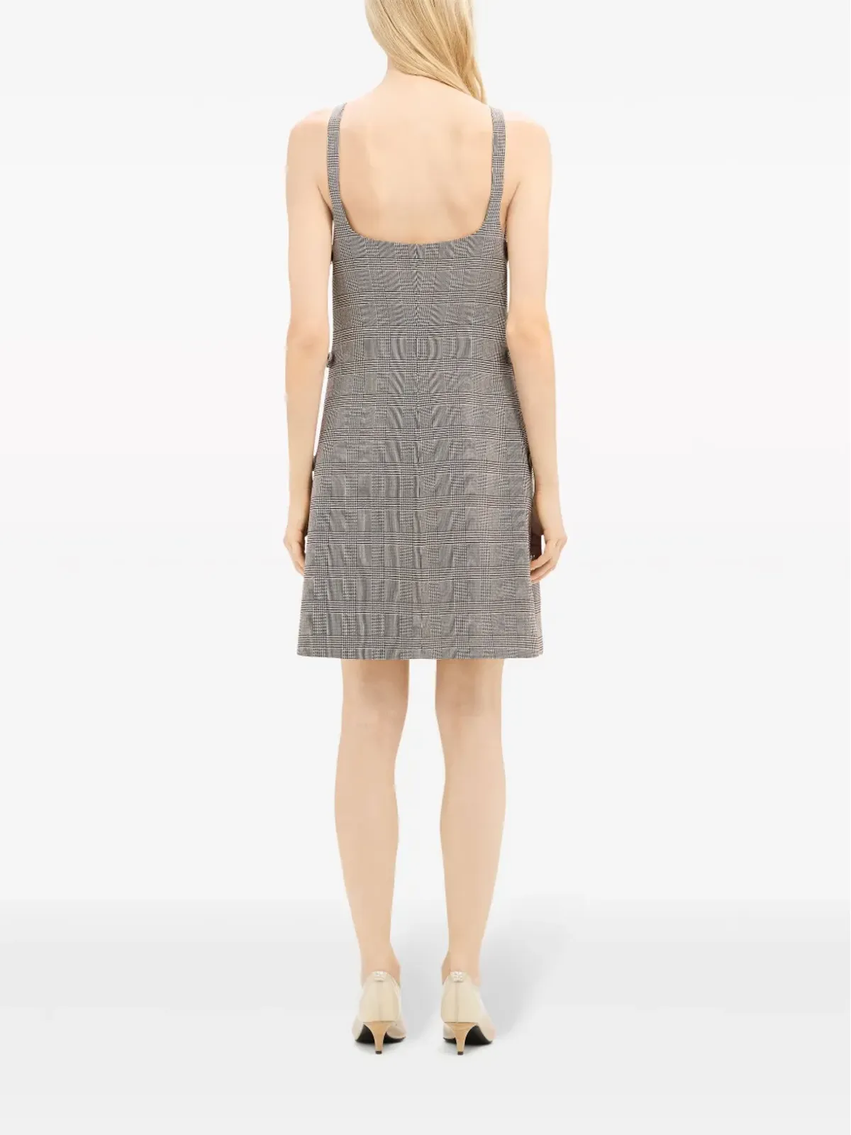 Courrèges プリンス・オブ・ウェールズ・マルチストラップ・ミニドレス ブラック - 画像4