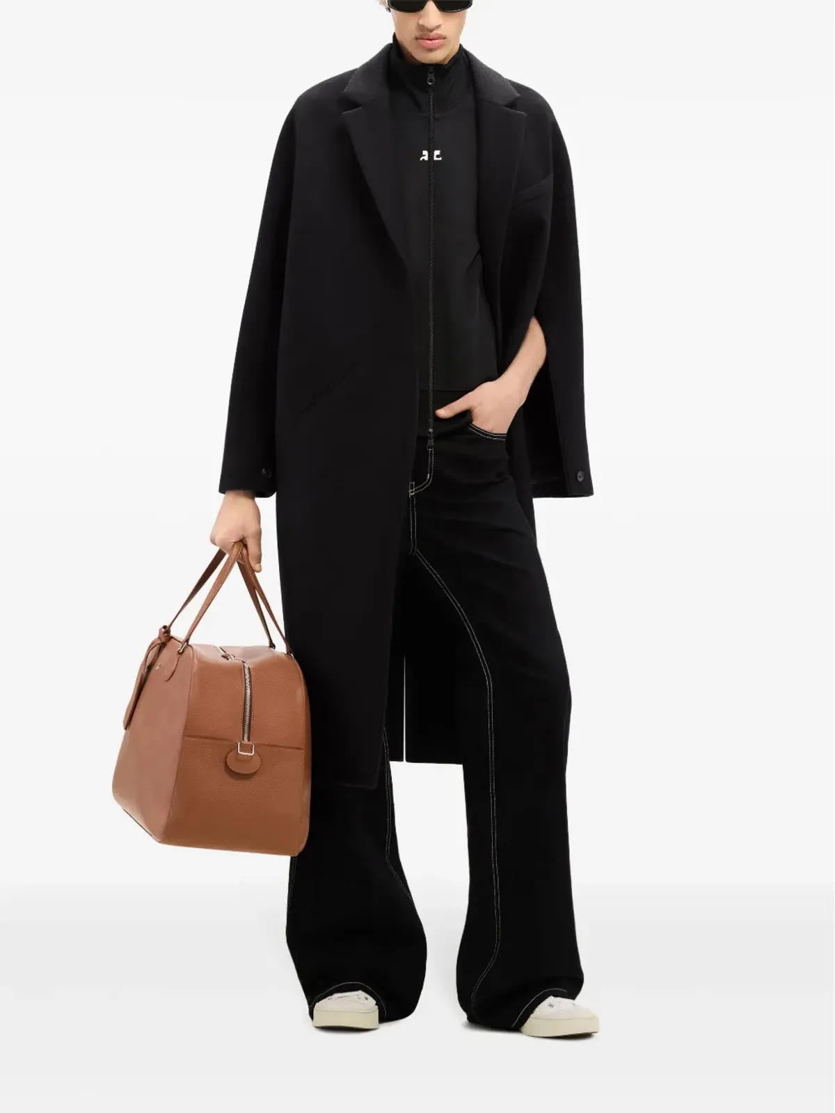 Courrèges コクーン ロゴアップリケ コート - 画像2
