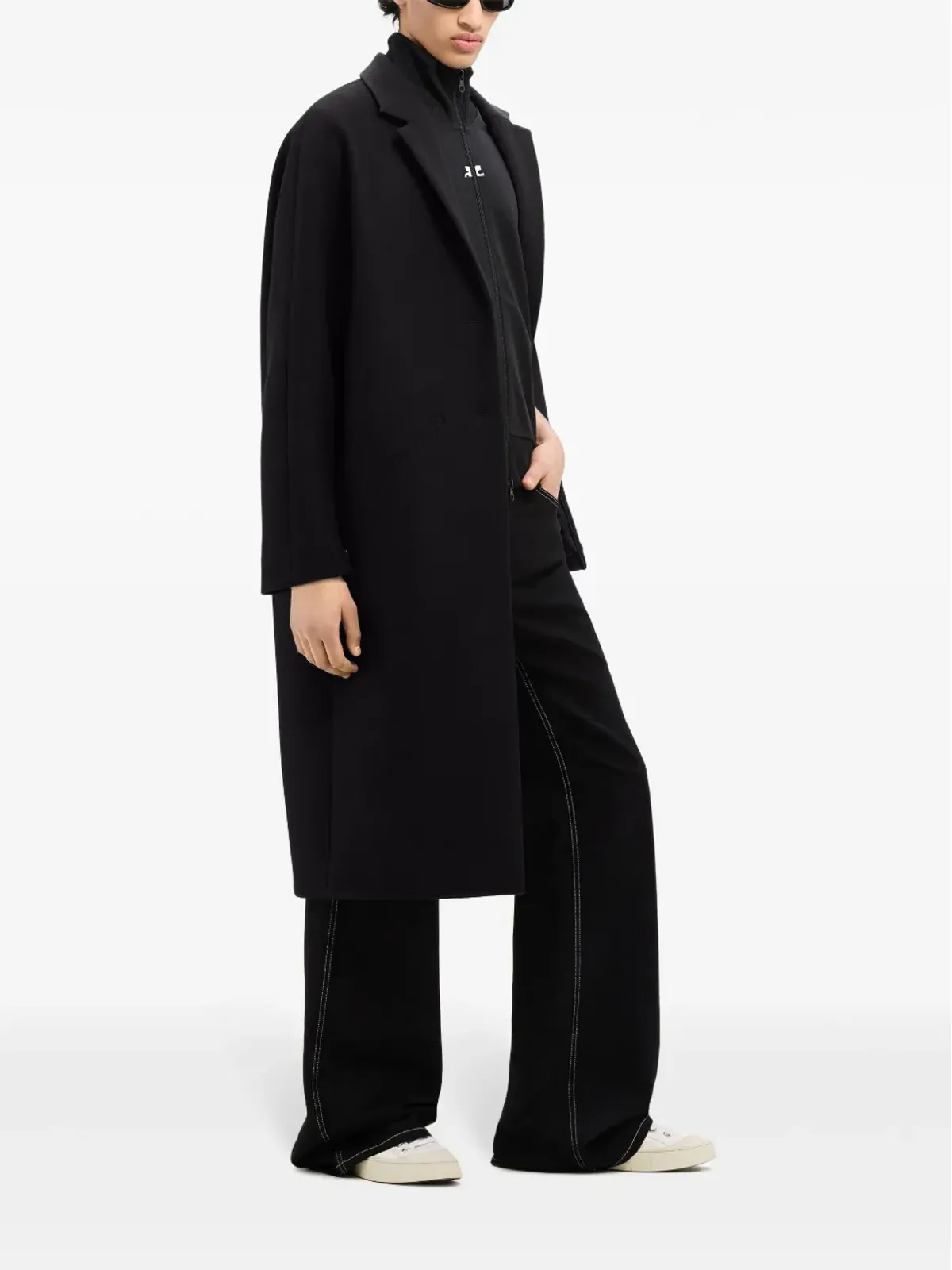 Courrèges コクーン ロゴアップリケ コート - 画像4