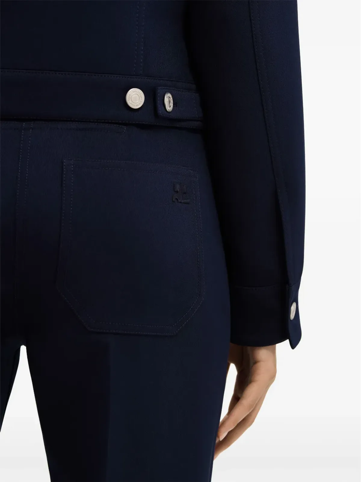 Courrèges 70年代ツイル ブートカットパンツ - ブルー - 画像5