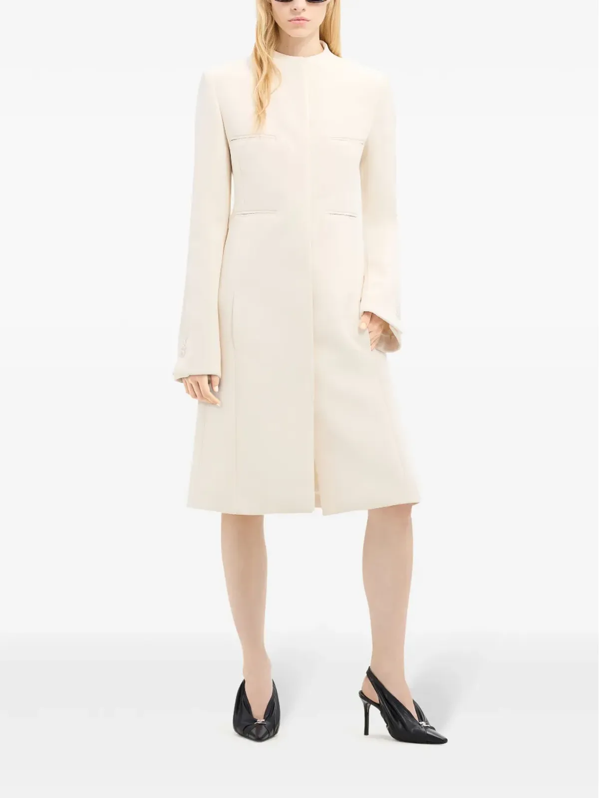 Courrèges Heritage ロゴアップリケ コート - 画像2