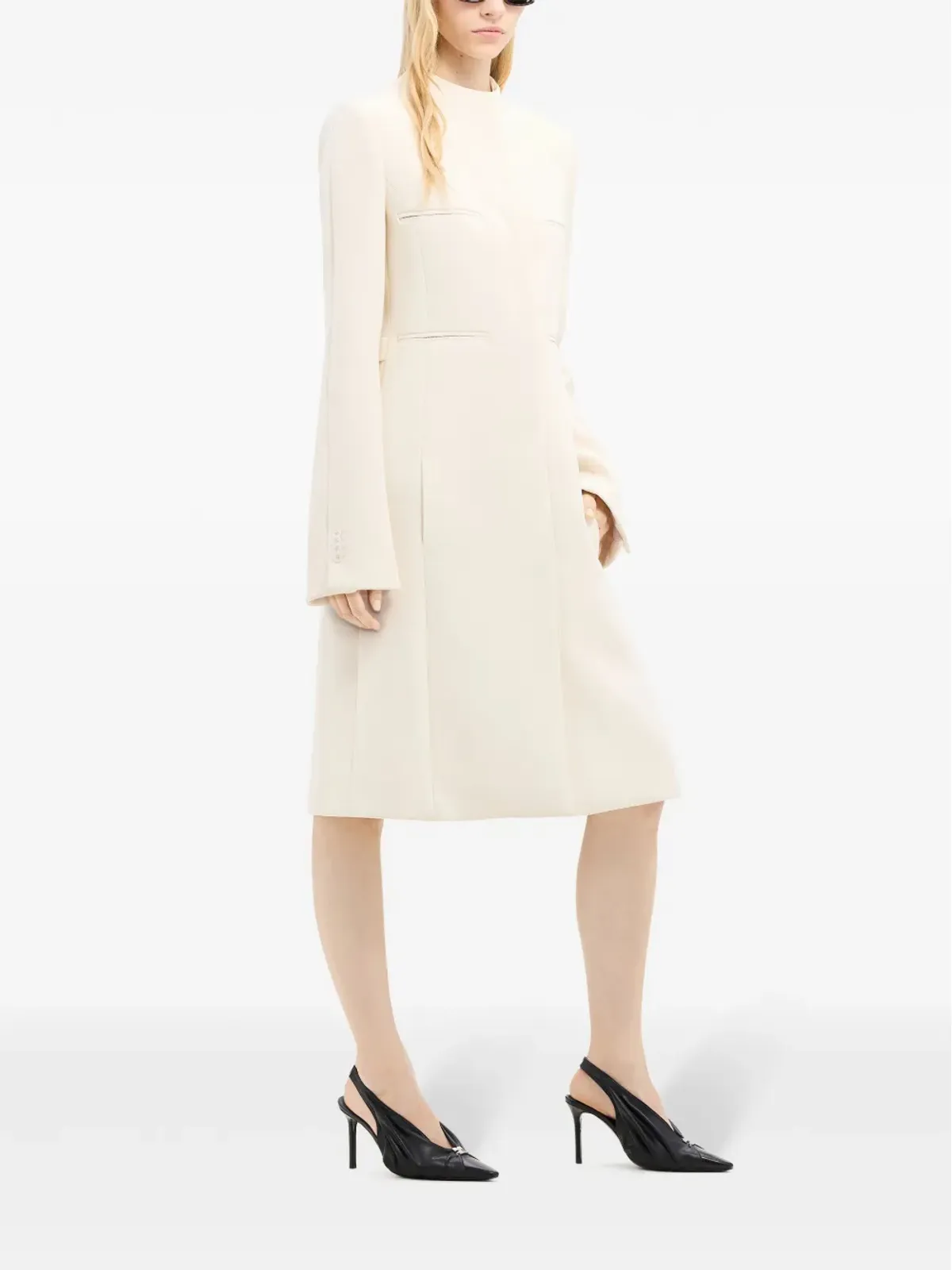 Courrèges Heritage ロゴアップリケ コート - 画像3