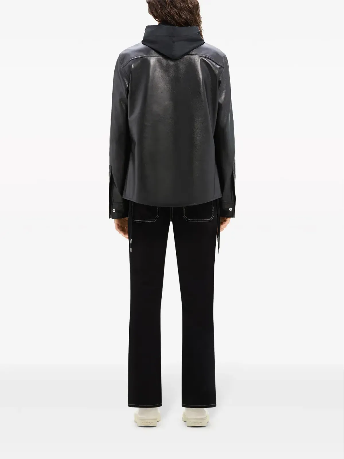 Courrèges パッチポケット付き レザーシャツ - 画像4