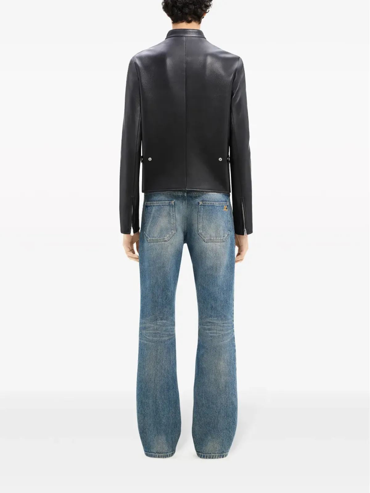 Courrèges コントラストストライプディテール レザー ジャケット - ブラック - 画像5