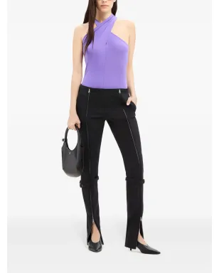 Courrèges ジップウールブレンドパンツ - ブラック - サムネイル2