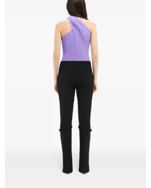 Courrèges ジップウールブレンドパンツ - ブラック - サムネイル4