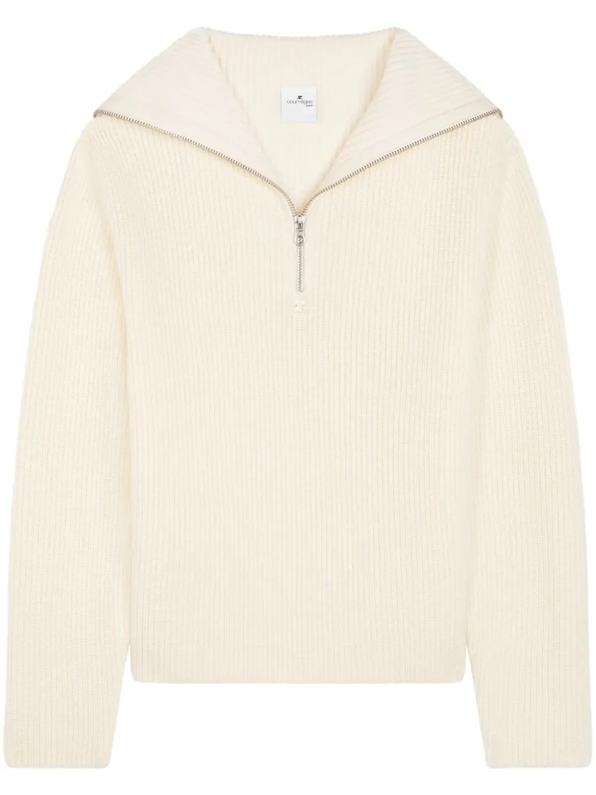 Courrèges リブ編みフード付きセーター - ニュートラルカラー - 画像1