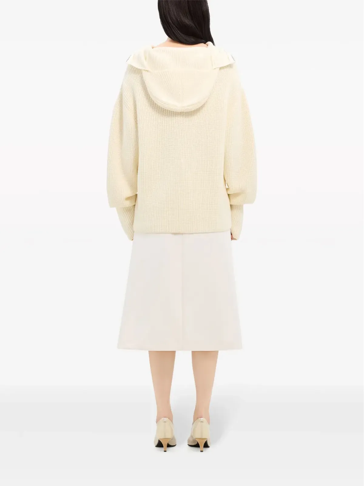 Courrèges リブ編みフード付きセーター - ニュートラルカラー - 画像5