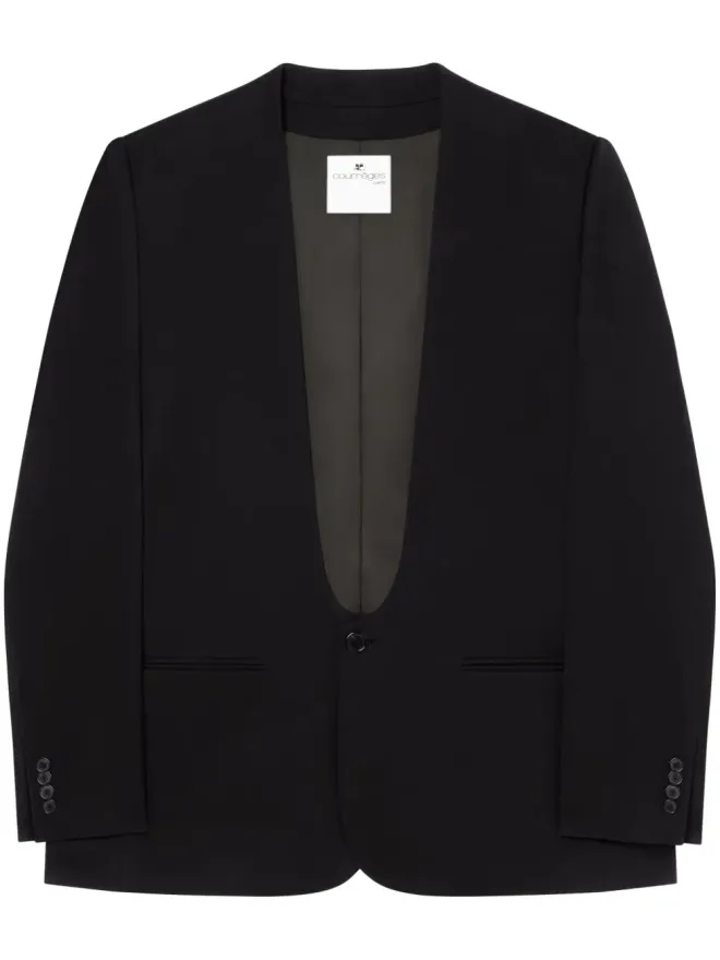 Courrèges Courrèges ロゴパッチ ウール ブレザー ブラックの商品画像