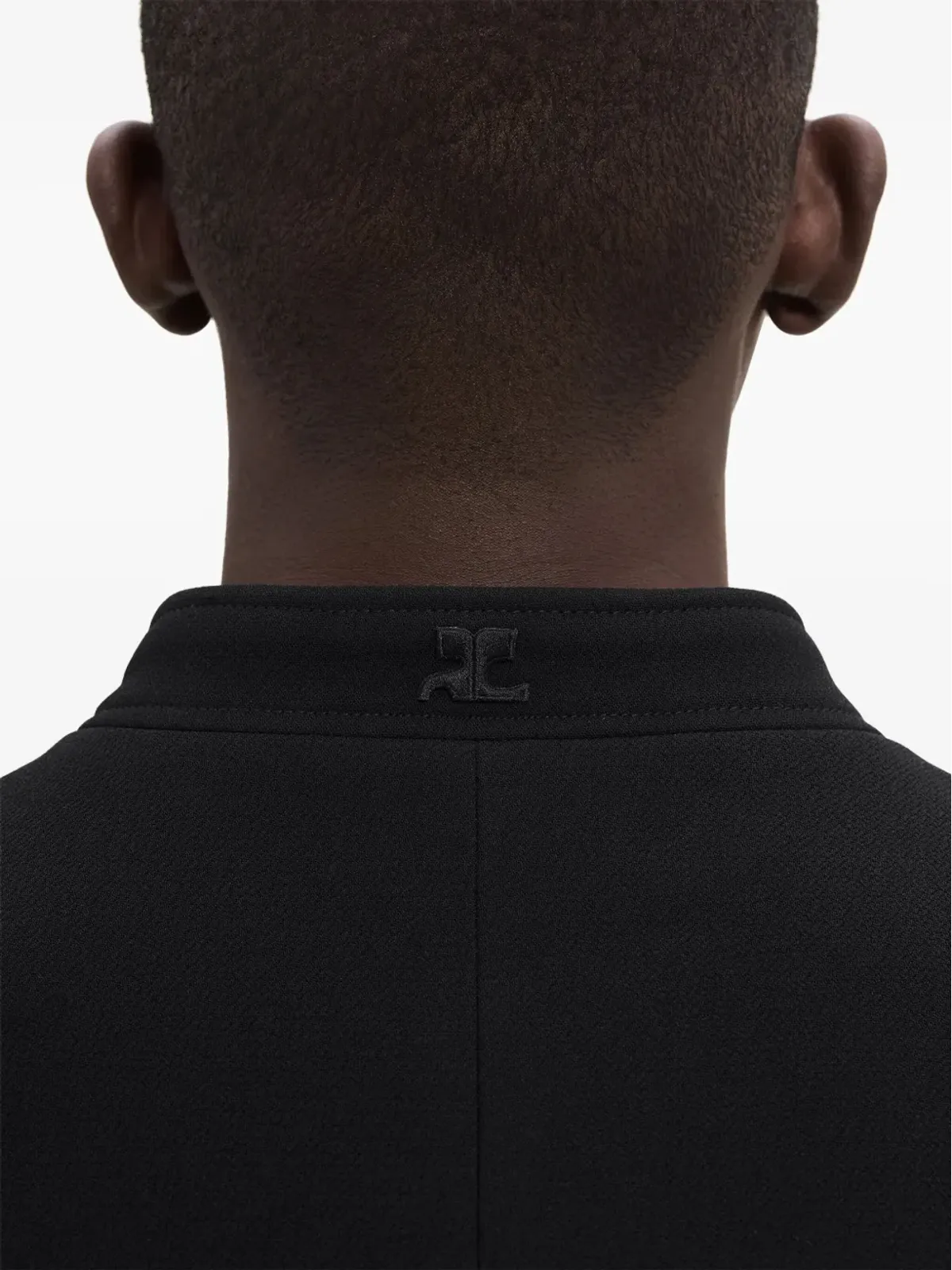 Courrèges ロゴパッチ クレープジャケット - ブラック - 画像5
