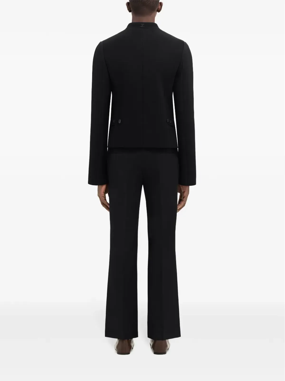 Courrèges ロゴパッチ クレープジャケット - ブラック - 画像4