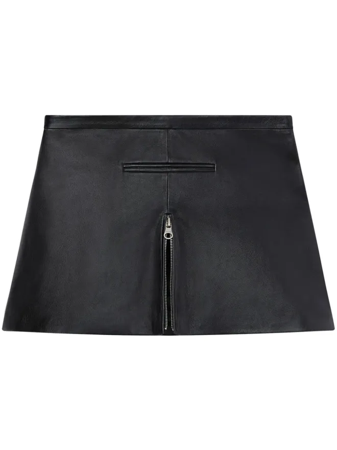Courrèges Courrèges ジップディテール レザー ミニスカート - ブラックの商品画像