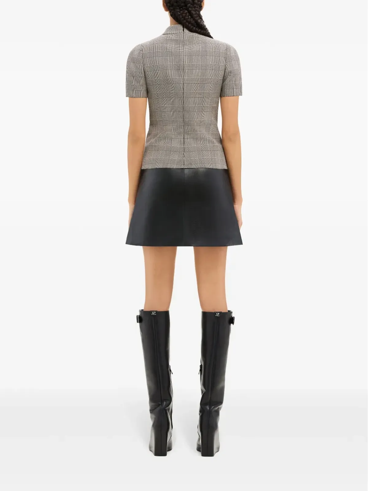 Courrèges ジップディテール レザー ミニスカート - ブラック - 画像4