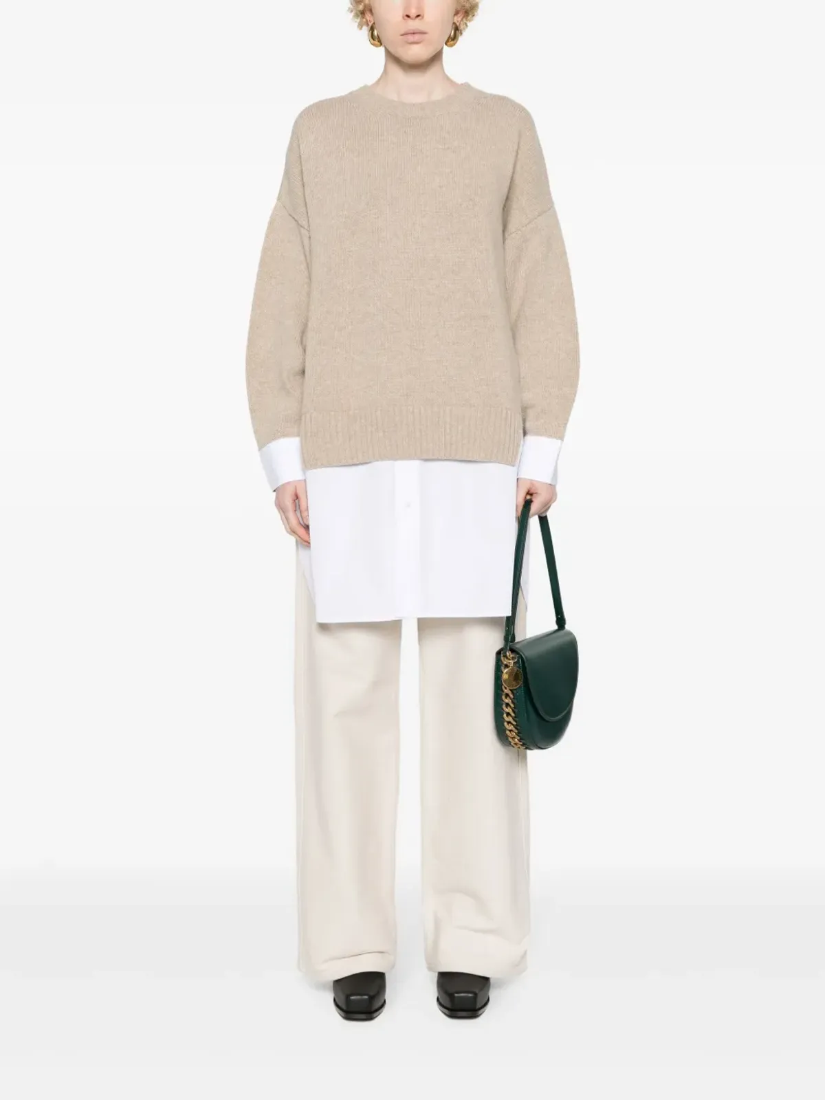 Stella McCartney レイヤード風ニットセーター - ニュートラルカラー - 画像2