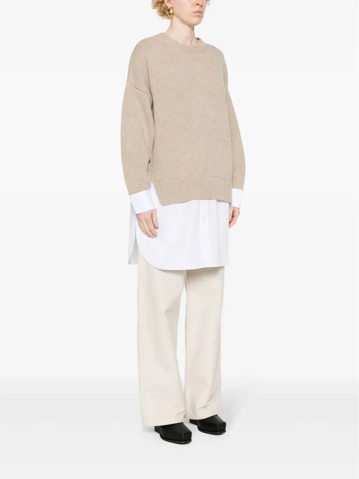 Stella McCartney レイヤード風ニットセーター - ニュートラルカラー - 画像3