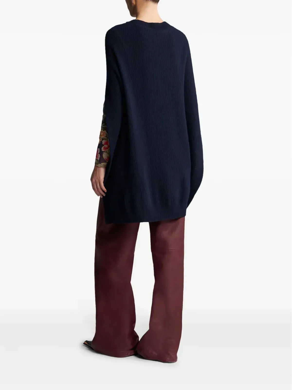 ETRO リブ編みカシミア ケープトップ - 画像4