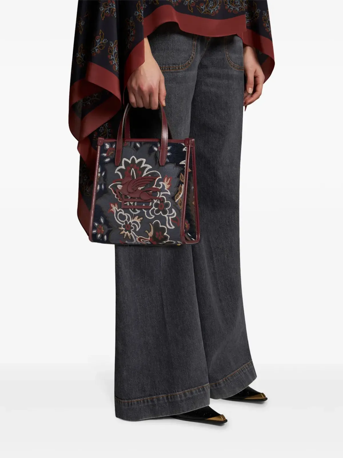 ETRO 小さめジャカード Love Trotter バッグ - レッド - 画像2