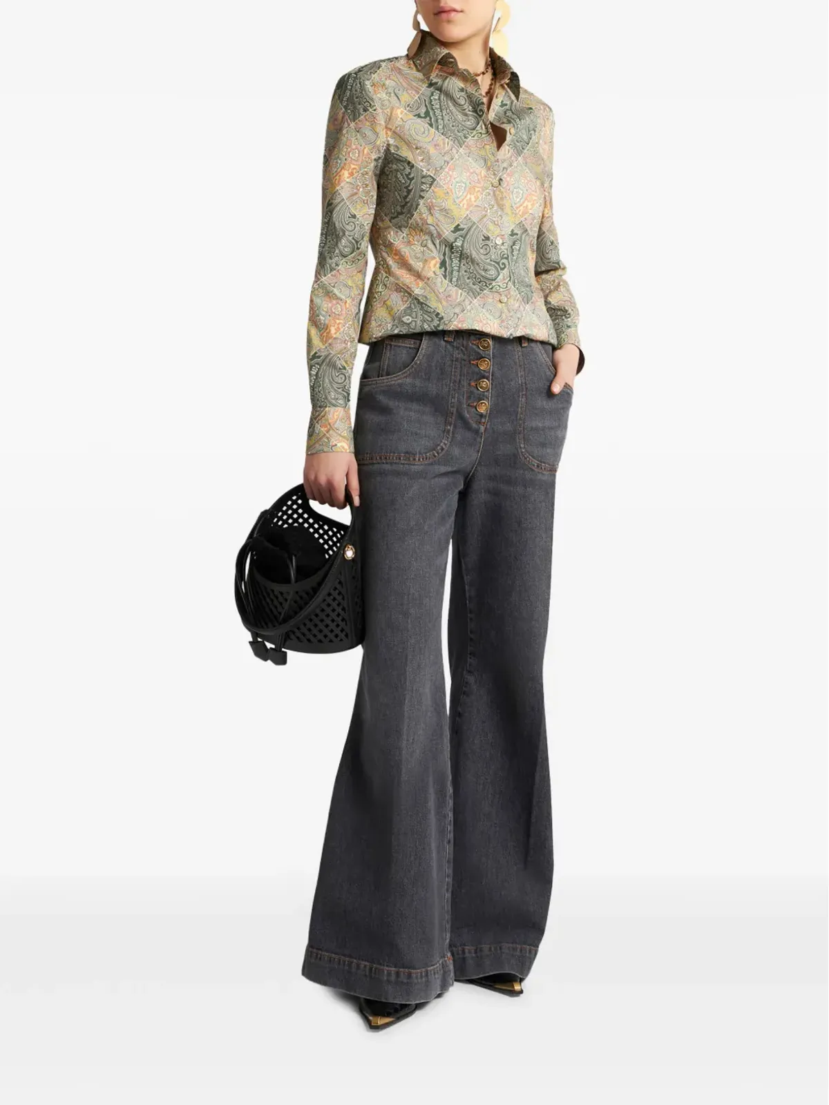 ETRO パッチワーク柄ポプリンシャツ - ニュートラルカラー - 画像2