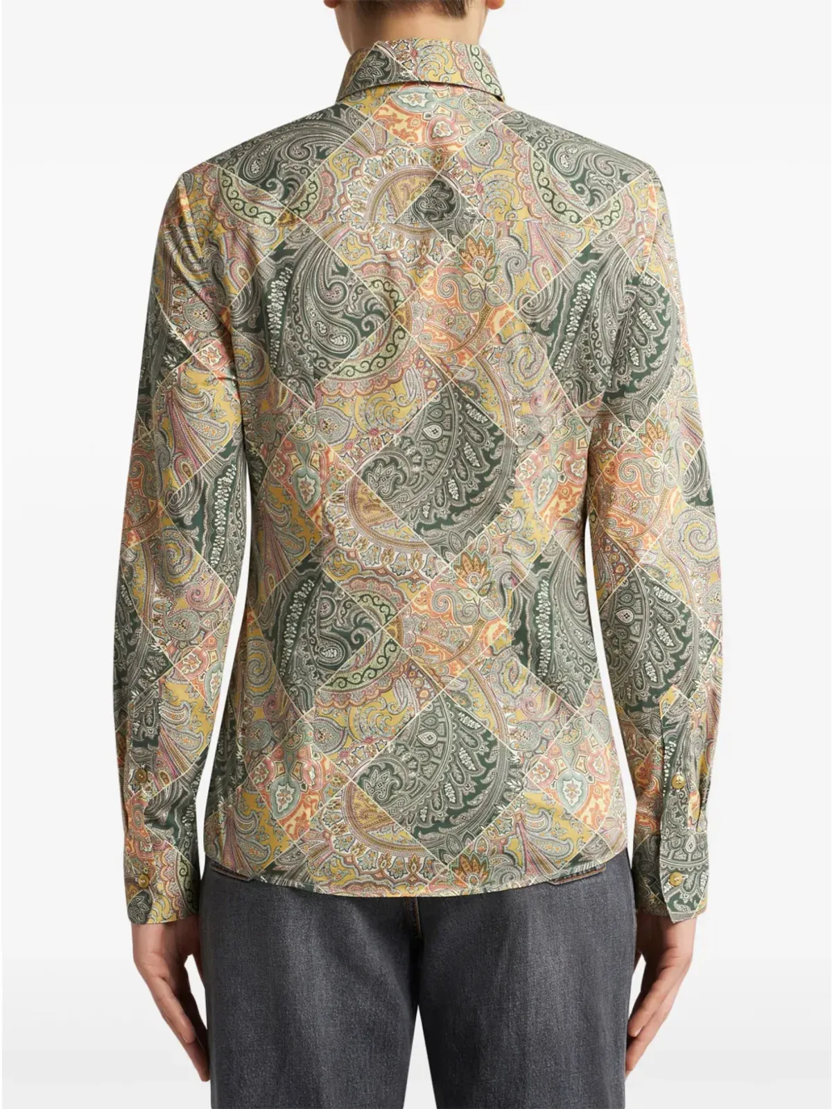 ETRO パッチワーク柄ポプリンシャツ - ニュートラルカラー - 画像4