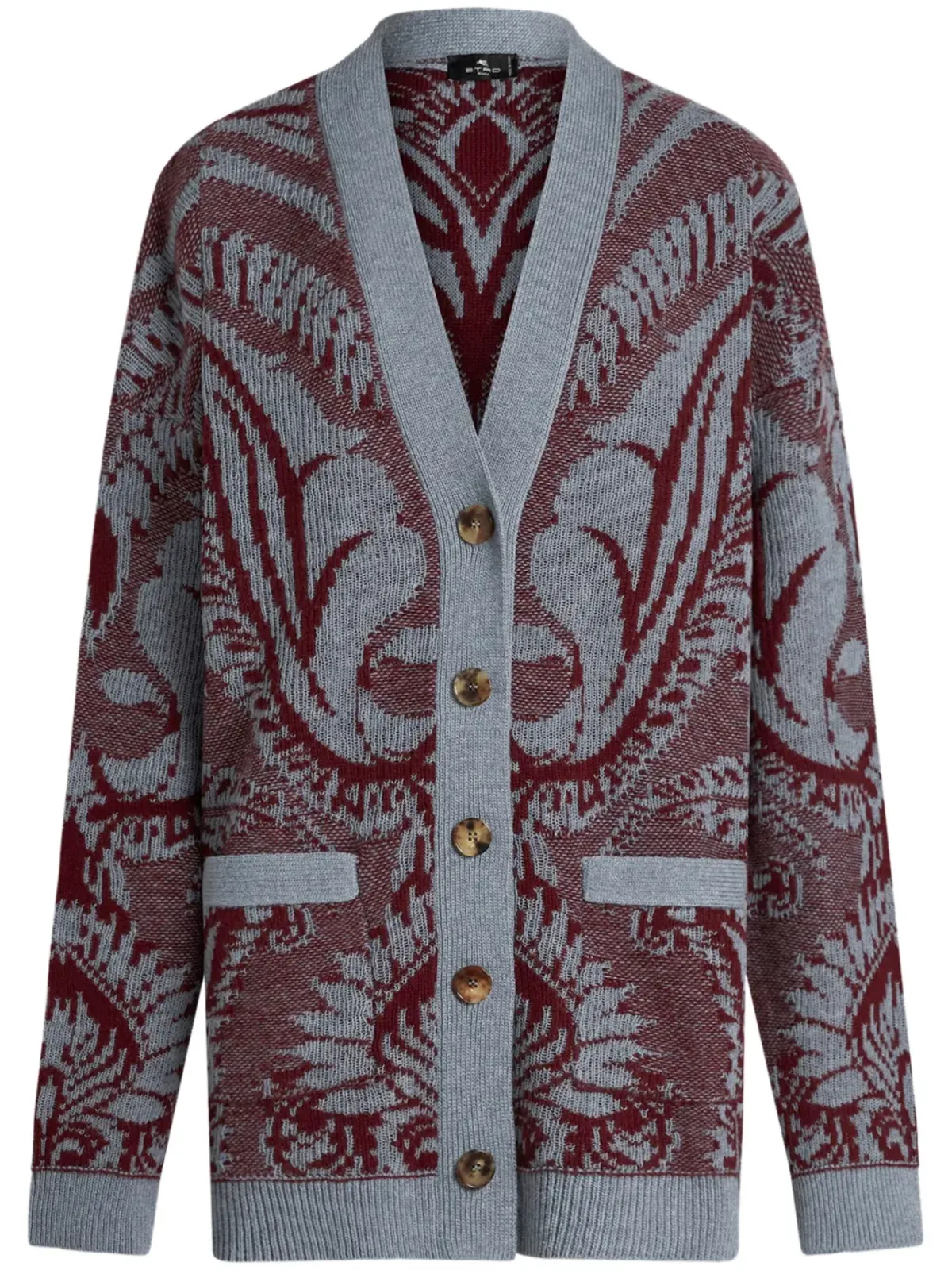 ETRO 花柄ジャカード編みカーディガン - 画像1