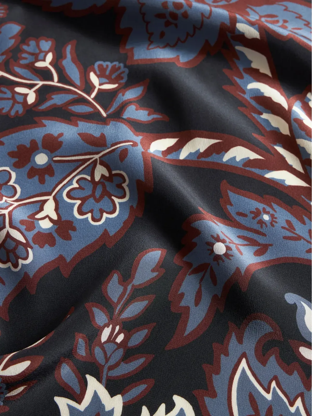 ETRO プリント柄 シルクシャツ ブラック - 画像5