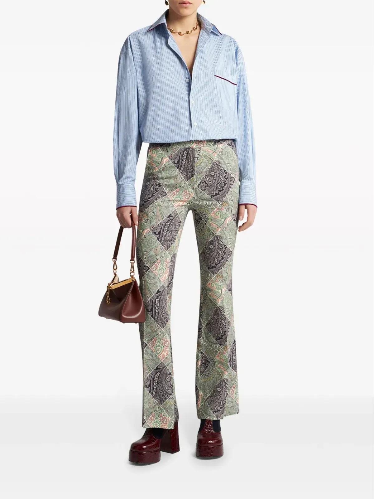 ETRO プリント入りカディパンツ - 画像2