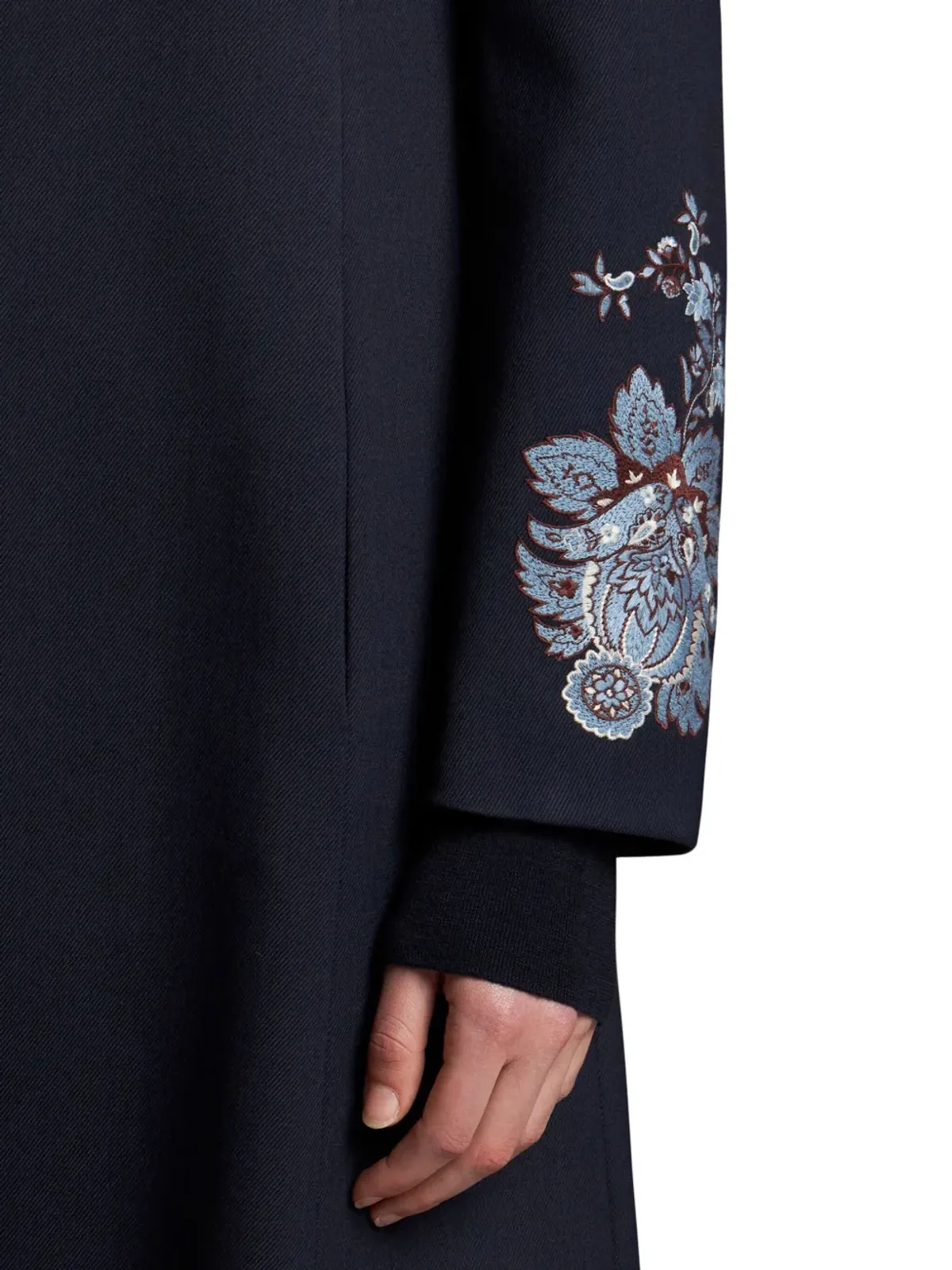 ETRO 刺繍入りギャバジンコート - ブルー - 画像5