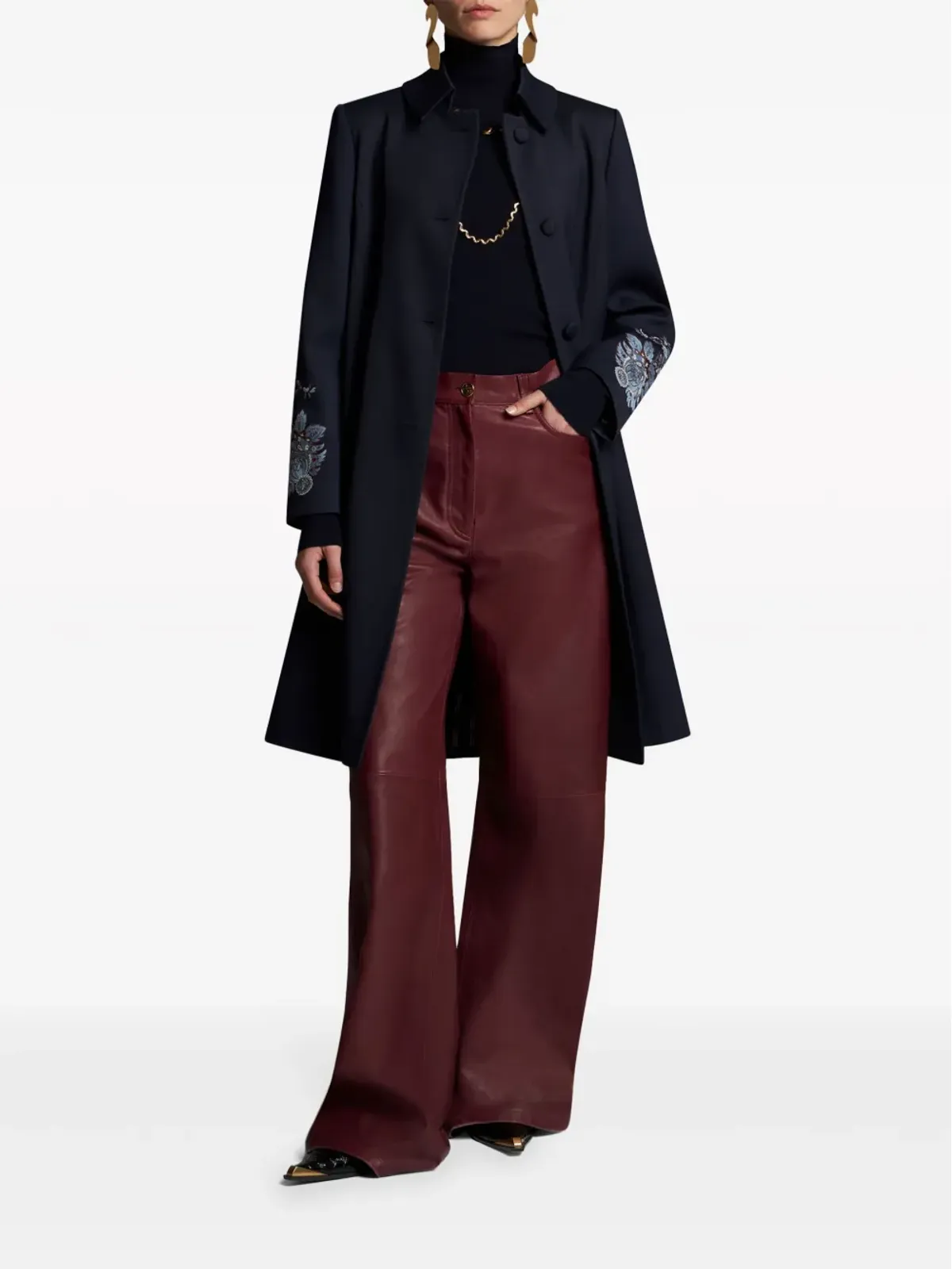 ETRO 刺繍入りギャバジンコート - ブルー - 画像2