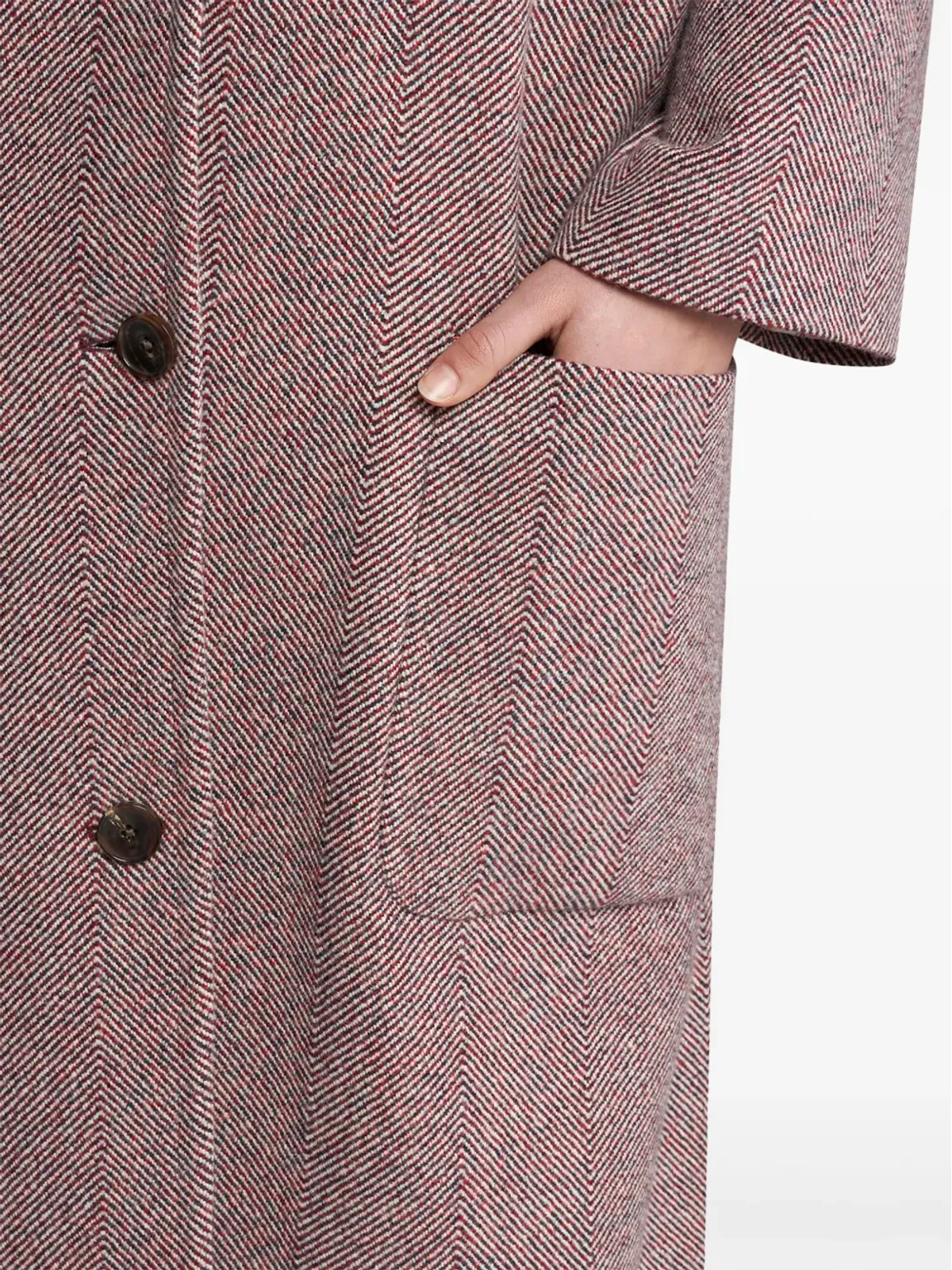 ETRO ベルテッドウールコート - レッド - 画像5