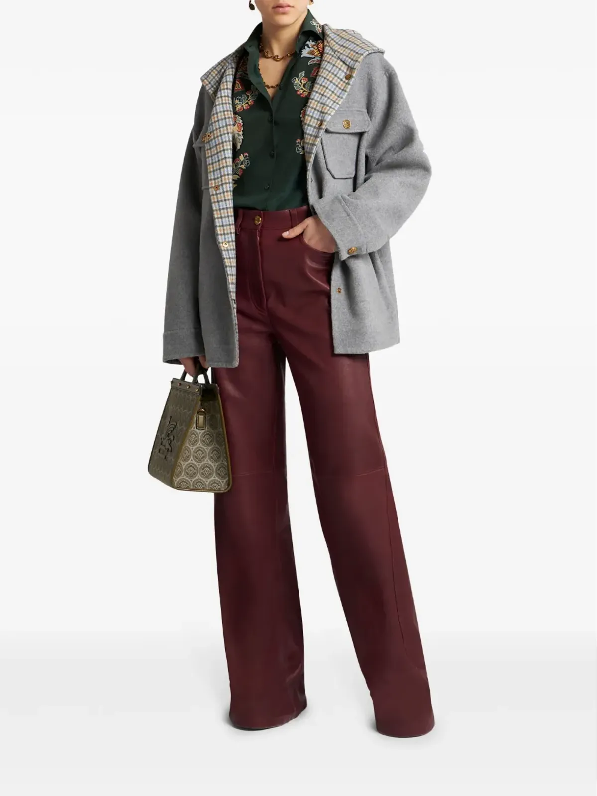 ETRO フード付きカシミヤ混ウールジャケット - 画像2
