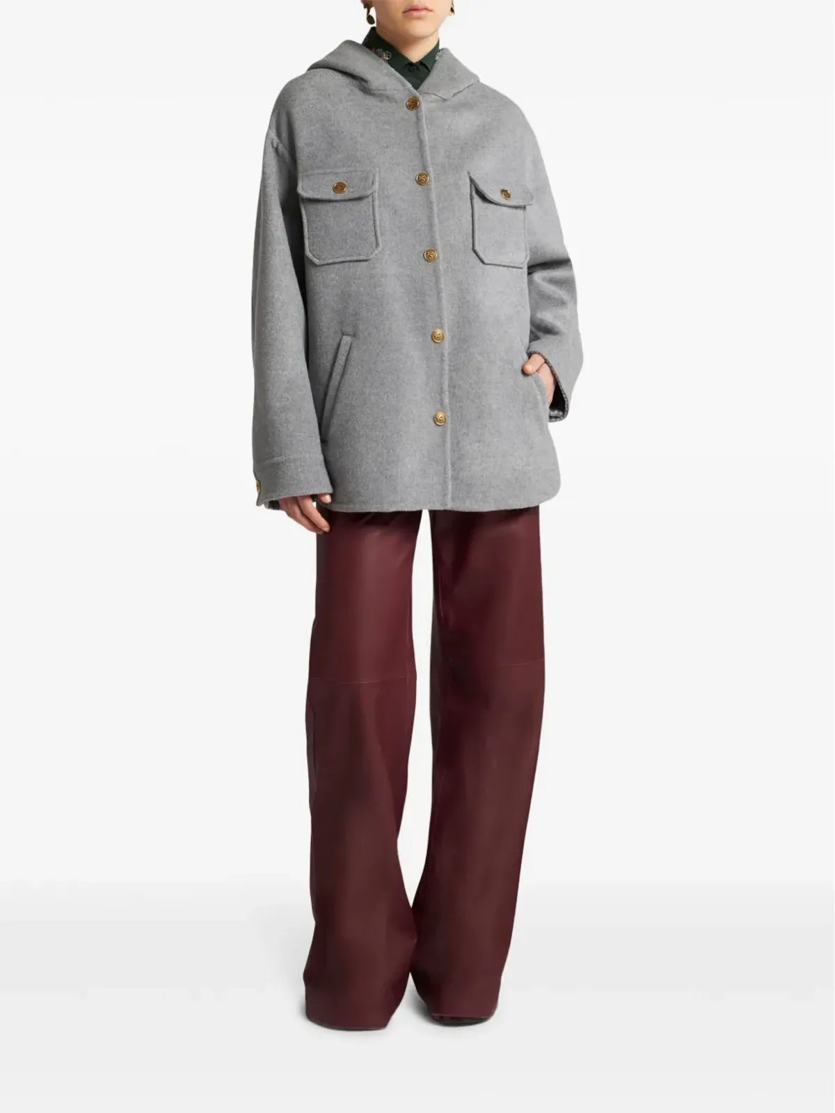 ETRO フード付きカシミヤ混ウールジャケット - 画像3