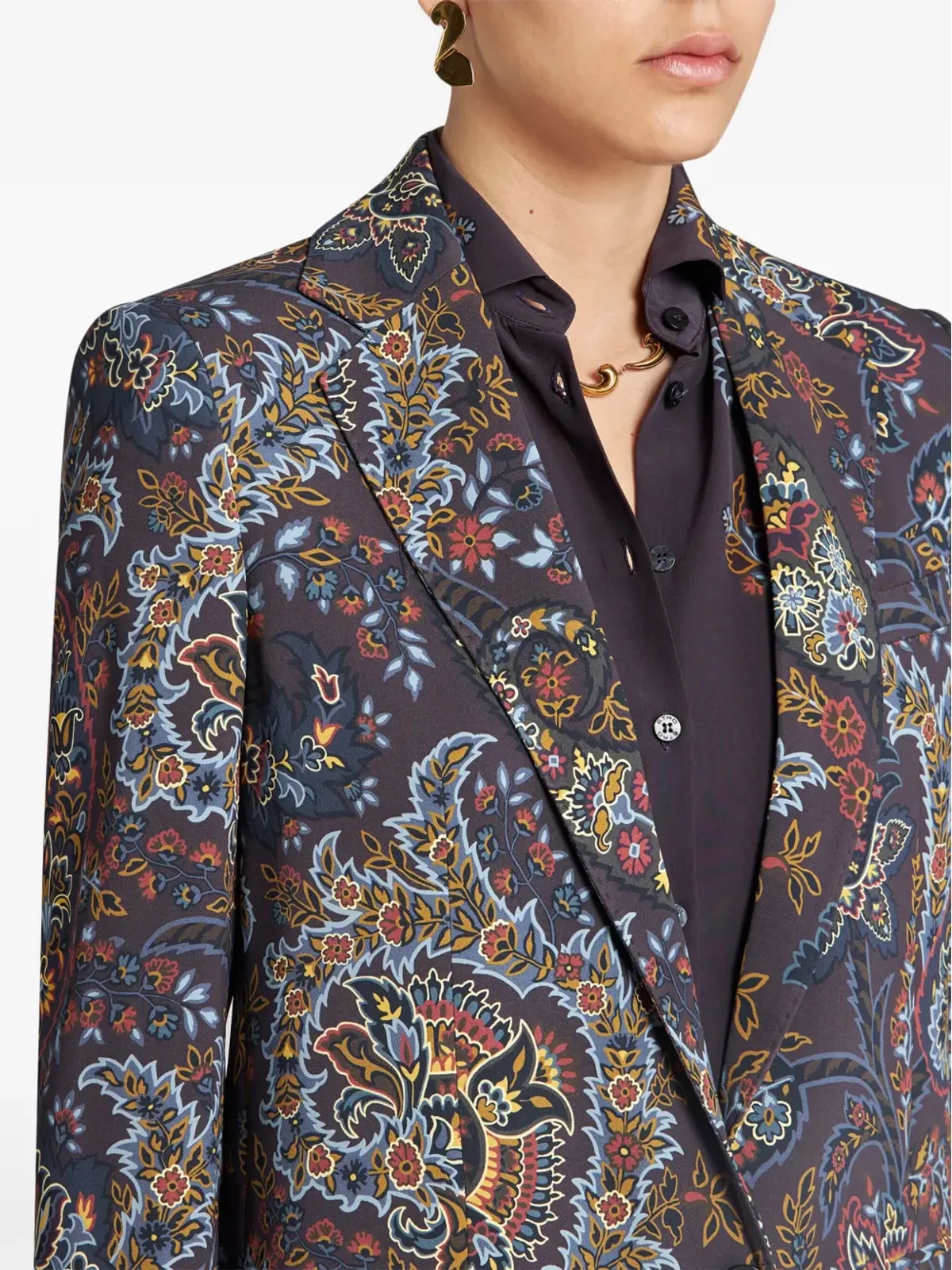 ETRO ペイズリー柄 シングルブレスト ブレザー - ブラック - 画像5