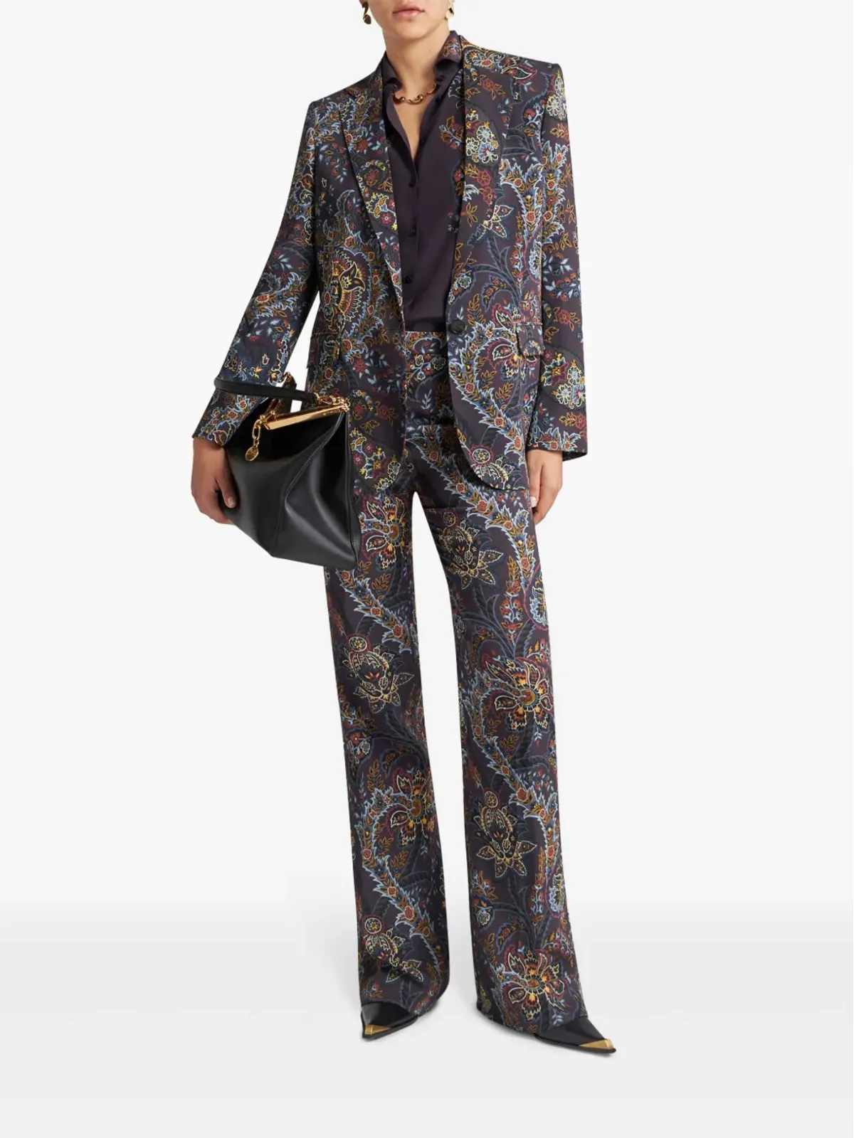 ETRO ペイズリー柄 シングルブレスト ブレザー - ブラック - 画像2