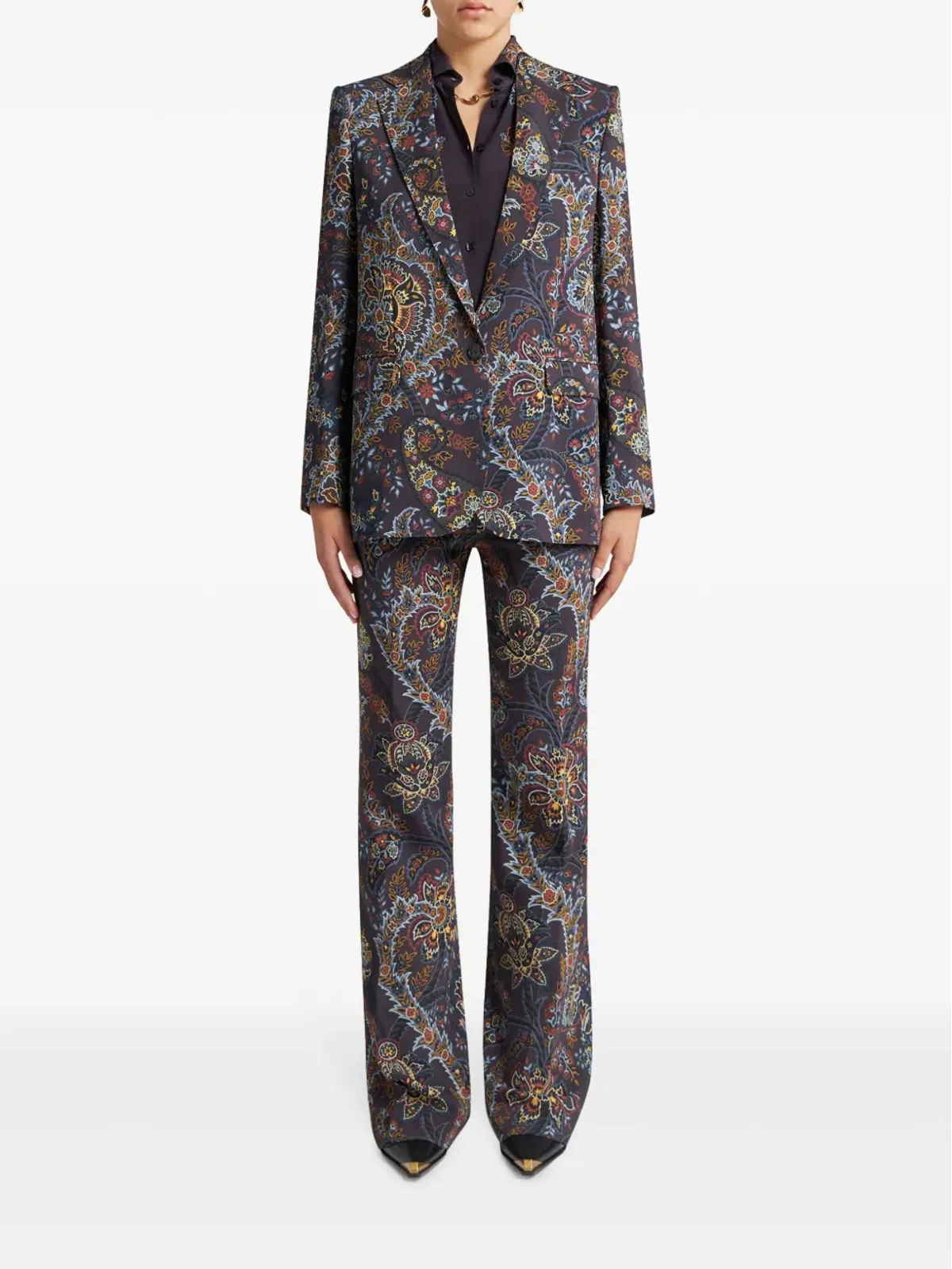 ETRO ペイズリー柄 シングルブレスト ブレザー - ブラック - 画像3