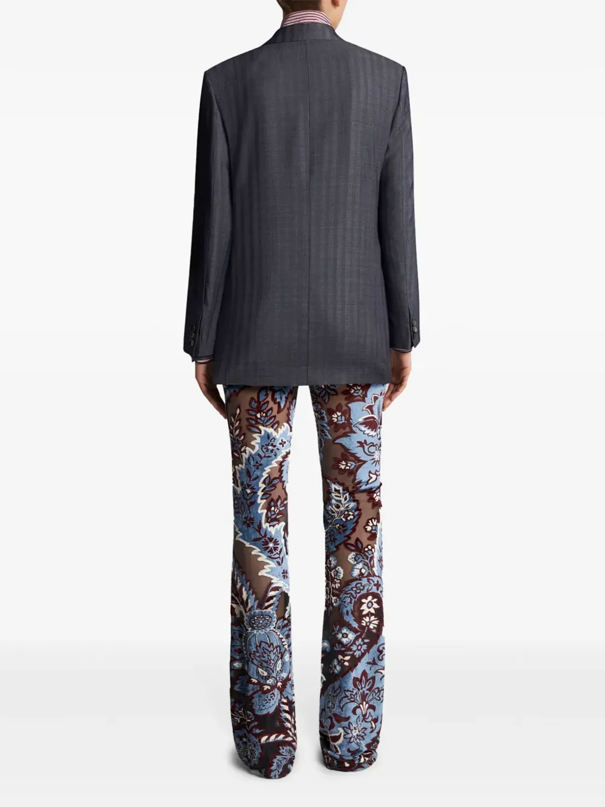ETRO ウール ダブルブレストジャケット - グレー - 画像4