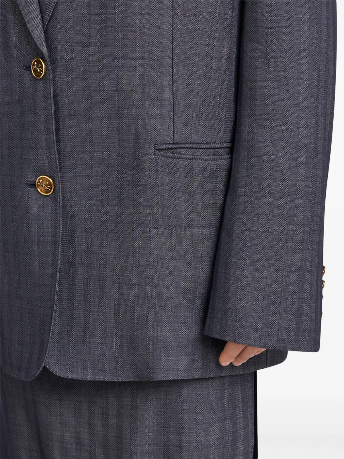 ETRO ロゴ入りボタン ジャケット - グレー - 画像5