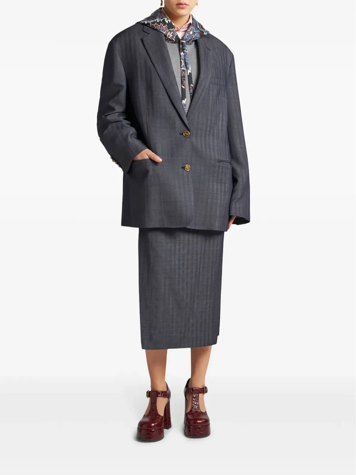 ETRO ロゴ入りボタン ジャケット - グレー - 画像3
