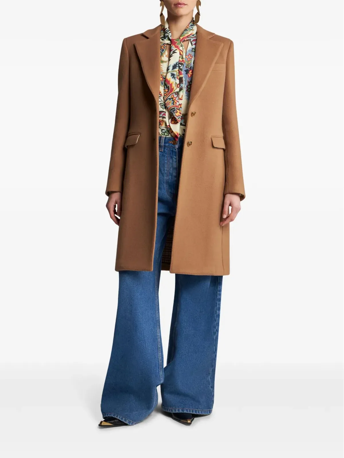 ETRO ロゴ入りボタン コート - ブラウン - 画像2