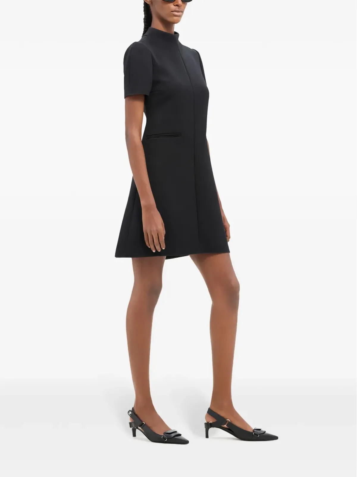 Courrèges ツイル素材のAラインミニドレス - ブラック - 画像3