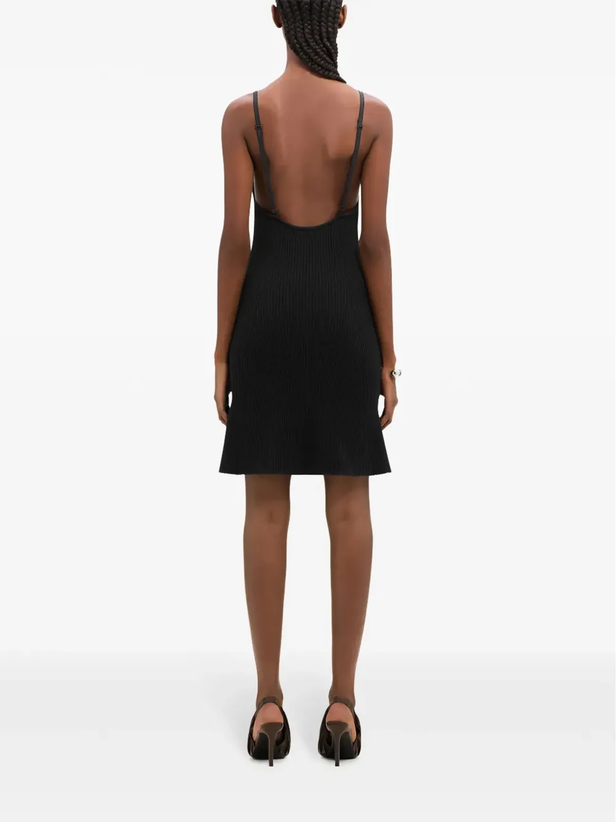 Courrèges リブ編みミニドレス - ブラック - 画像4