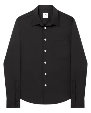 Courrèges ロゴ・アップリケ ツイル オーバーサイズ シャツ ブラック - サムネイル1
