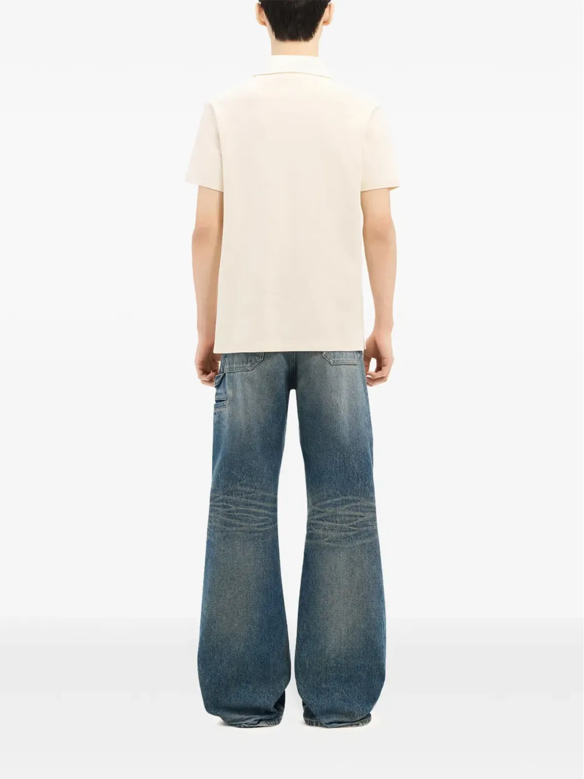 Courrèges コントラストの効いたコットン混紡ポロシャツ - White - 画像4