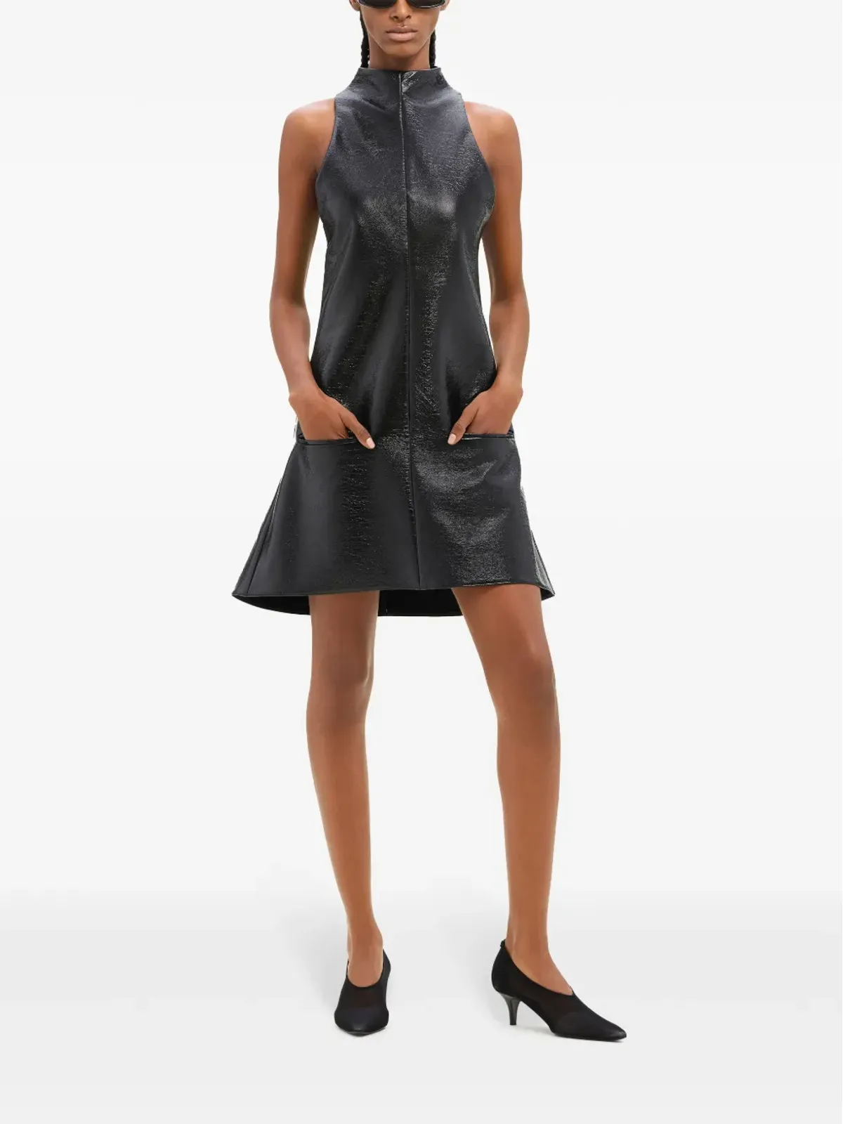 Courrèges ノースリーブ ビニール地のAラインドレス - 画像2