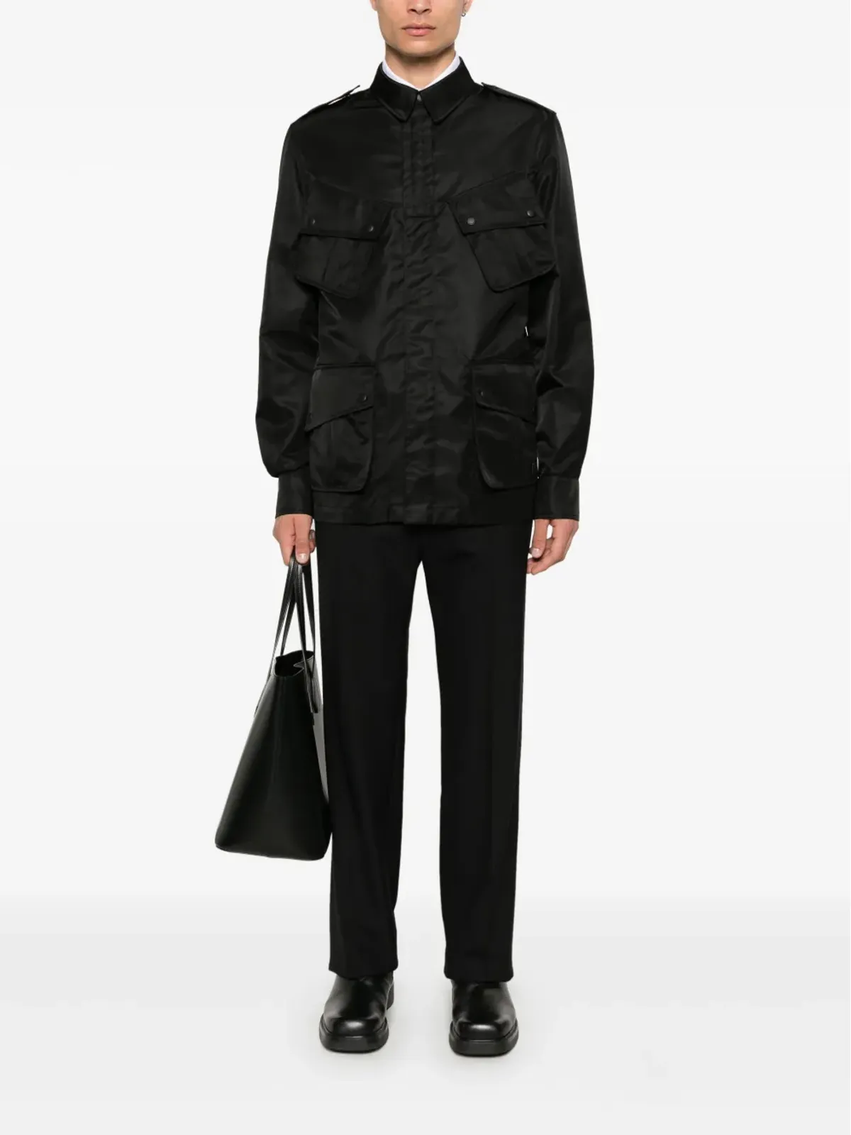 Givenchy ロゴアップリケ入りシャツジャケット - ブラック - 画像2