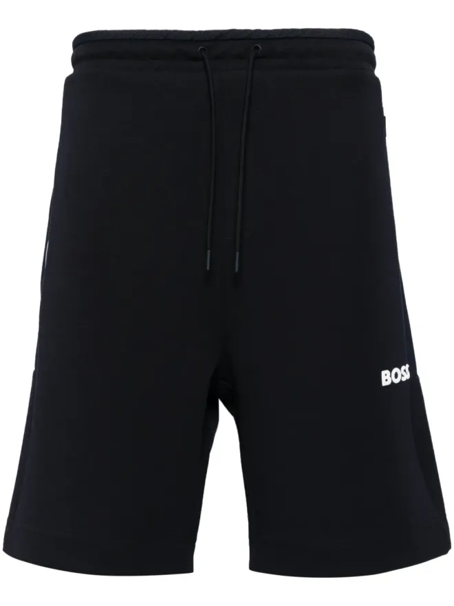 BOSS BOSS ロゴプリント トラックショーツ ブラックの商品画像