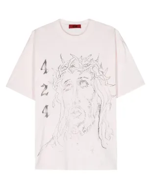 424 スケッチプリント コットン Tシャツ - サムネイル1