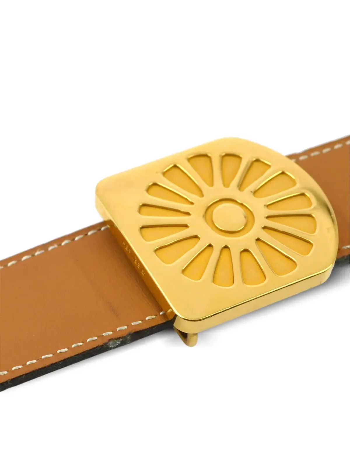 Hermès ビンテージ 1996 Le Soleil Hinflower ベルト - 画像4